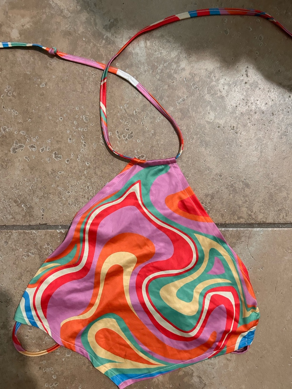 Multicolor Swirl Halter Top